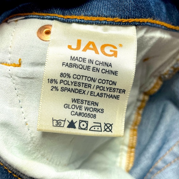 Jag Jeans Med/Dark Wash Distressed Rolled Relaxed Boyfriend Jeans Sz 0P - Picture 5 of 7